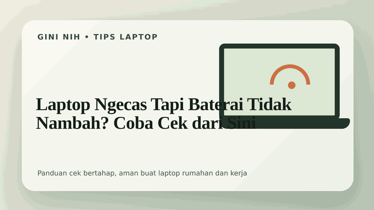 Laptop Ngecas Tapi Baterai Tidak Nambah? Coba Cek dari Sini