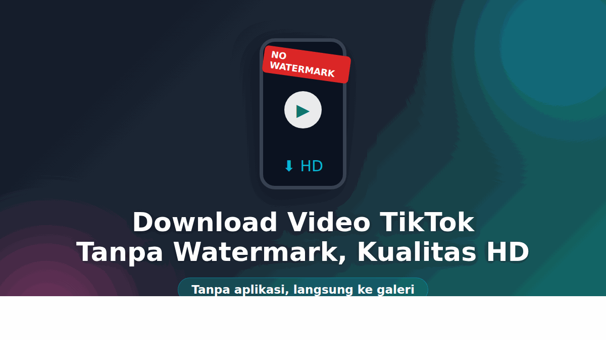 Ilustrasi mengunduh video TikTok tanpa watermark ke galeri ponsel