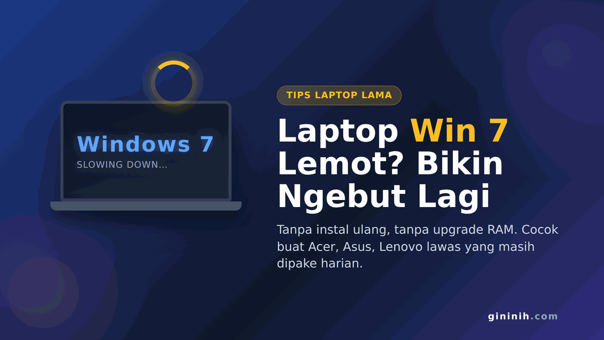 Ilustrasi laptop Windows 7 dipercepat
