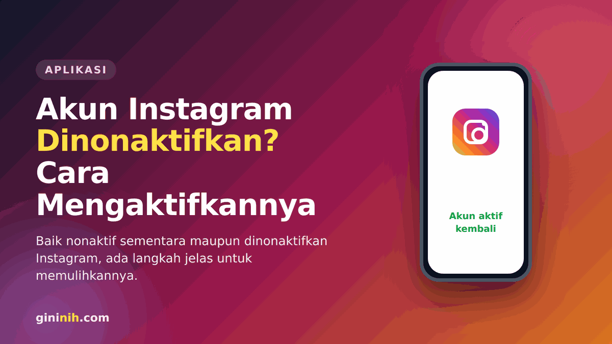 Ilustrasi proses mengaktifkan kembali akun Instagram yang dinonaktifkan