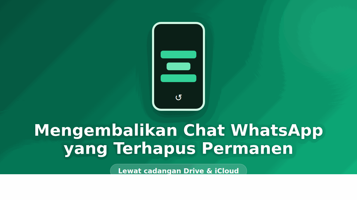 Ilustrasi memulihkan chat WhatsApp yang terhapus dari cadangan