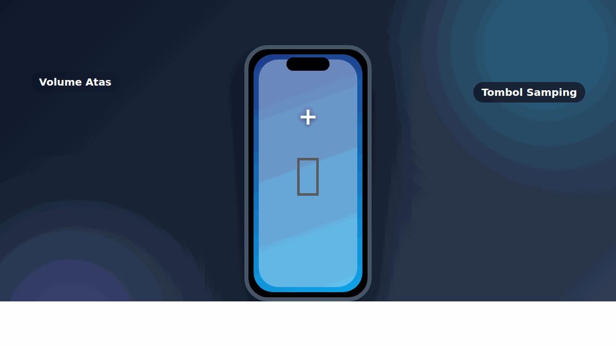 Ilustrasi iPhone dengan kombinasi tombol samping dan volume atas untuk screenshot