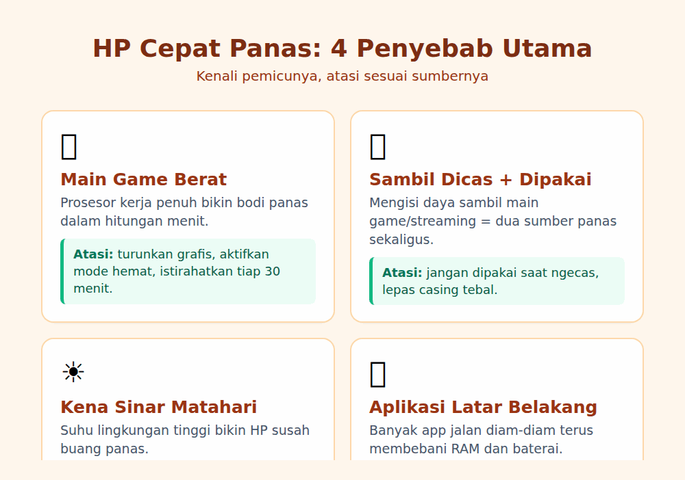 Empat penyebab utama HP cepat panas dan cara mengatasinya