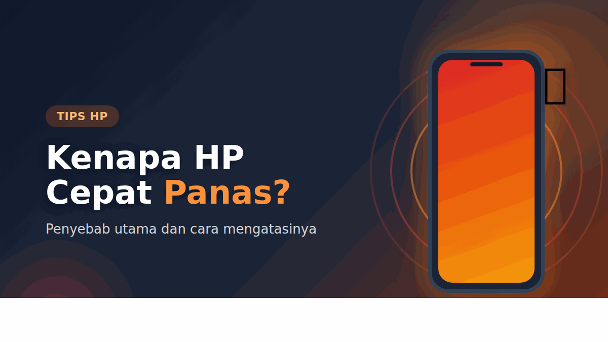 Ilustrasi HP yang memanas dengan gelombang panas mengelilinginya