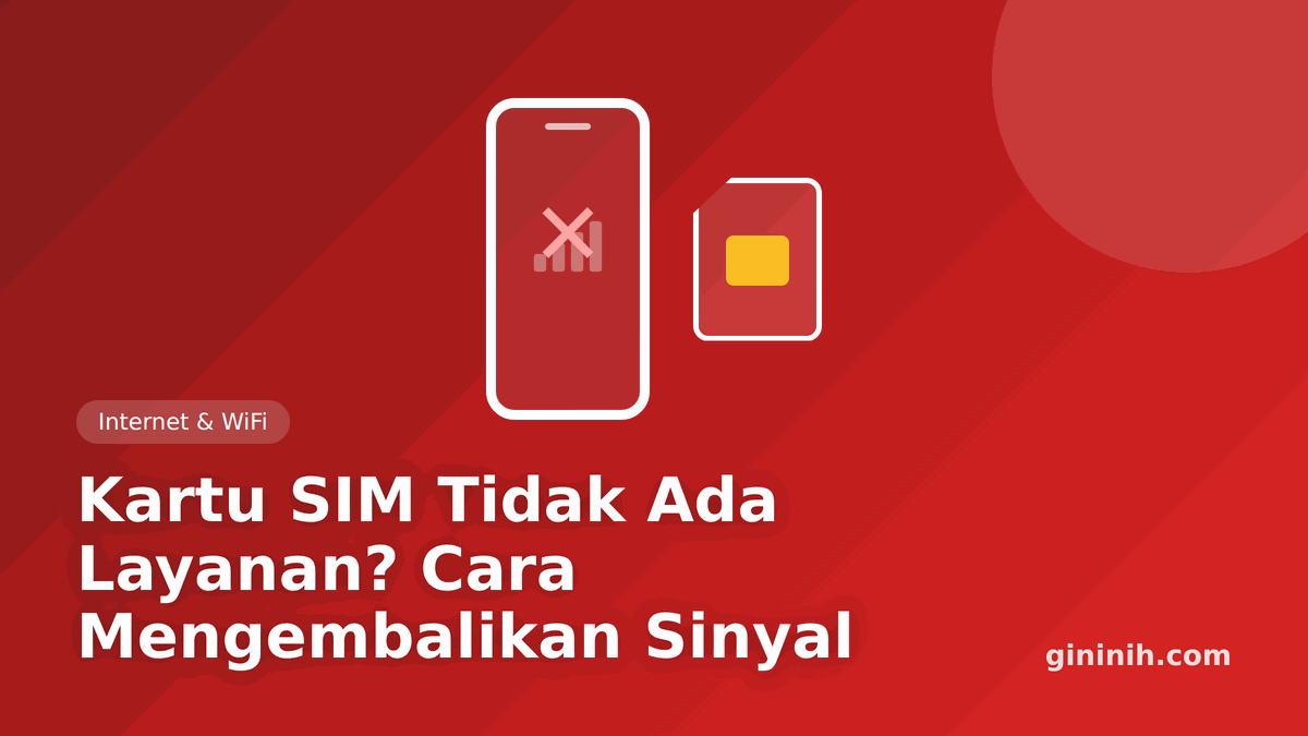 Ilustrasi HP dengan tanda sinyal silang dan kartu SIM tidak ada layanan
