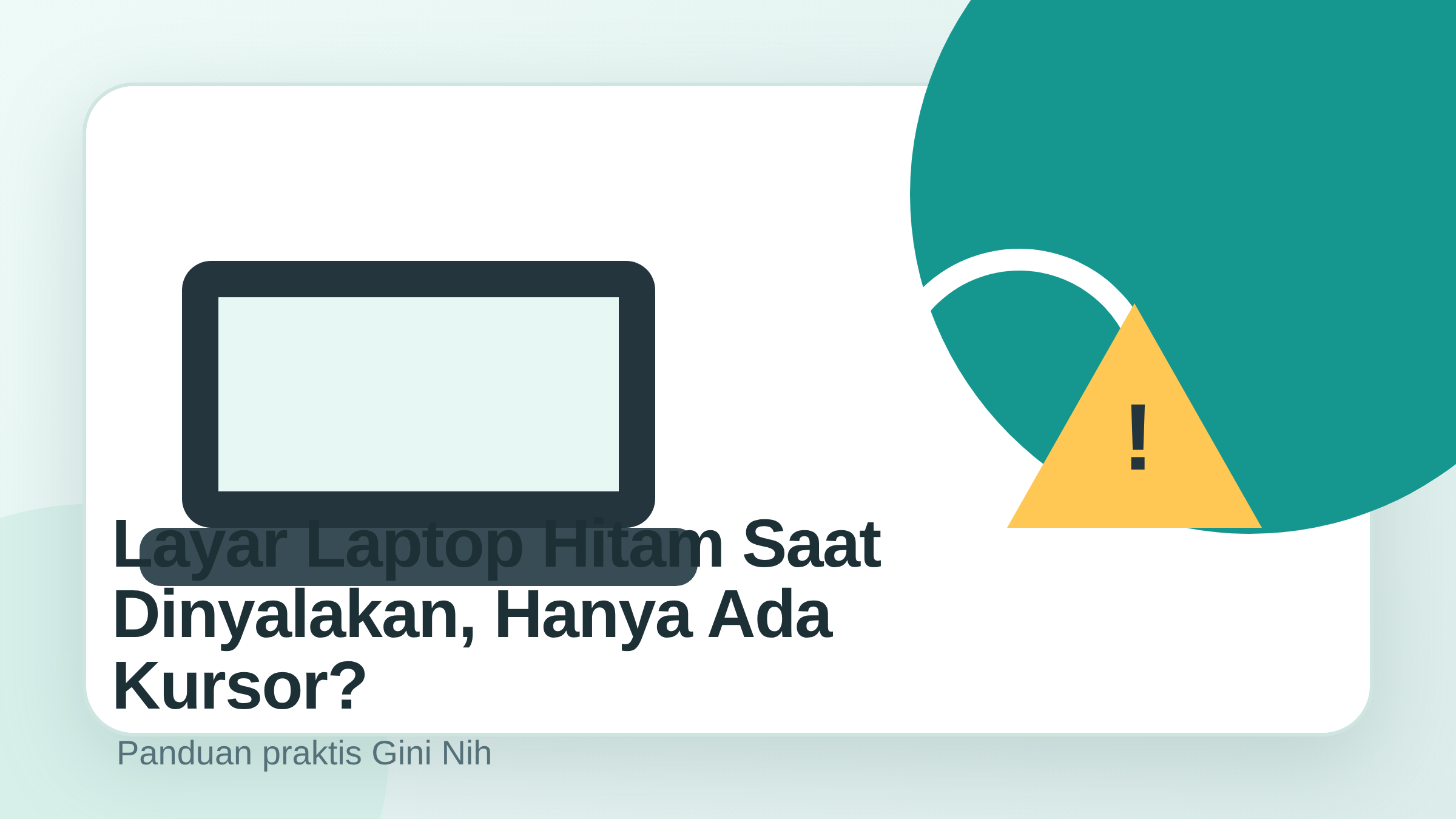 Ilustrasi layar laptop hitam saat dinyalakan, hanya ada kursor?