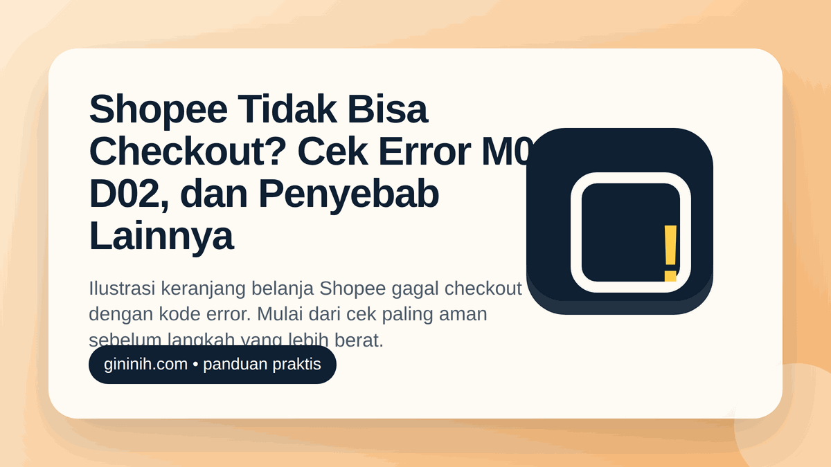 Ilustrasi keranjang belanja Shopee gagal checkout dengan kode error