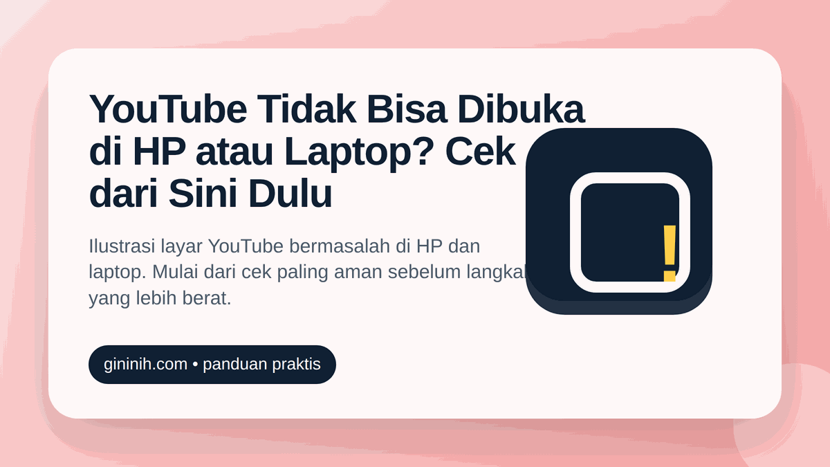 Ilustrasi layar YouTube bermasalah di HP dan laptop